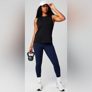 Fabletics Cotton Crew Neck Tank | L | NWT | Black